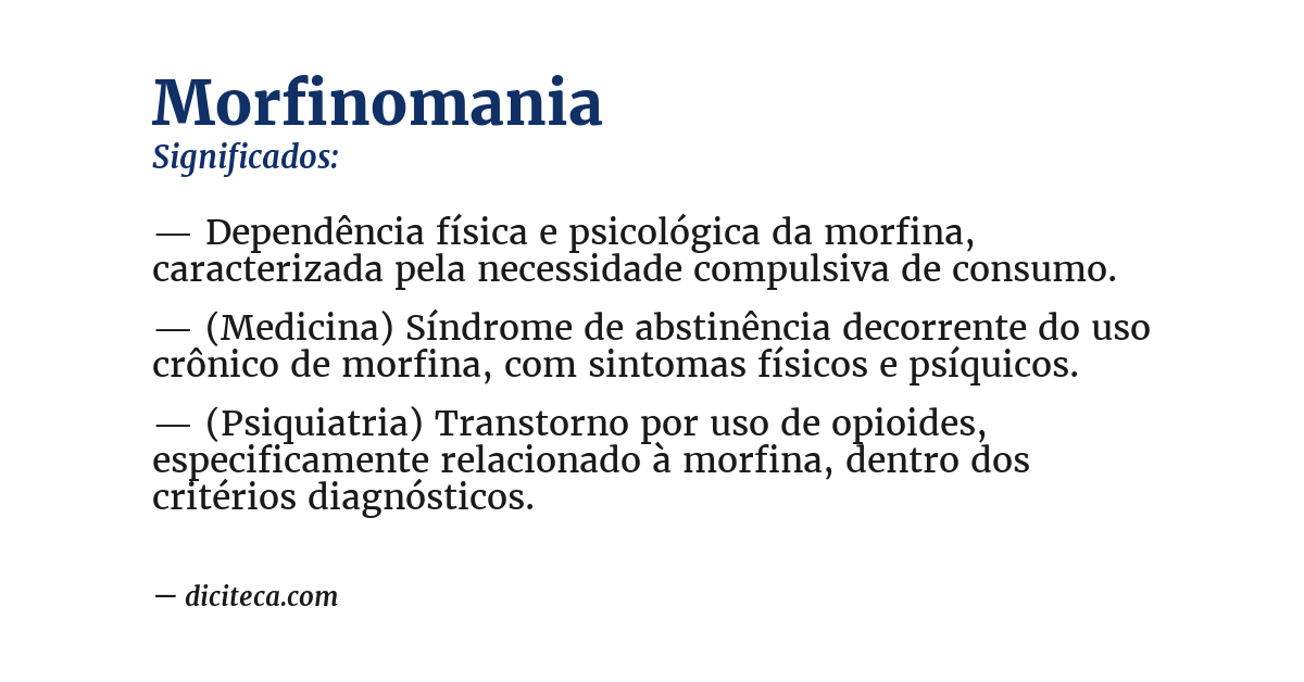 Significado de morfinomania
