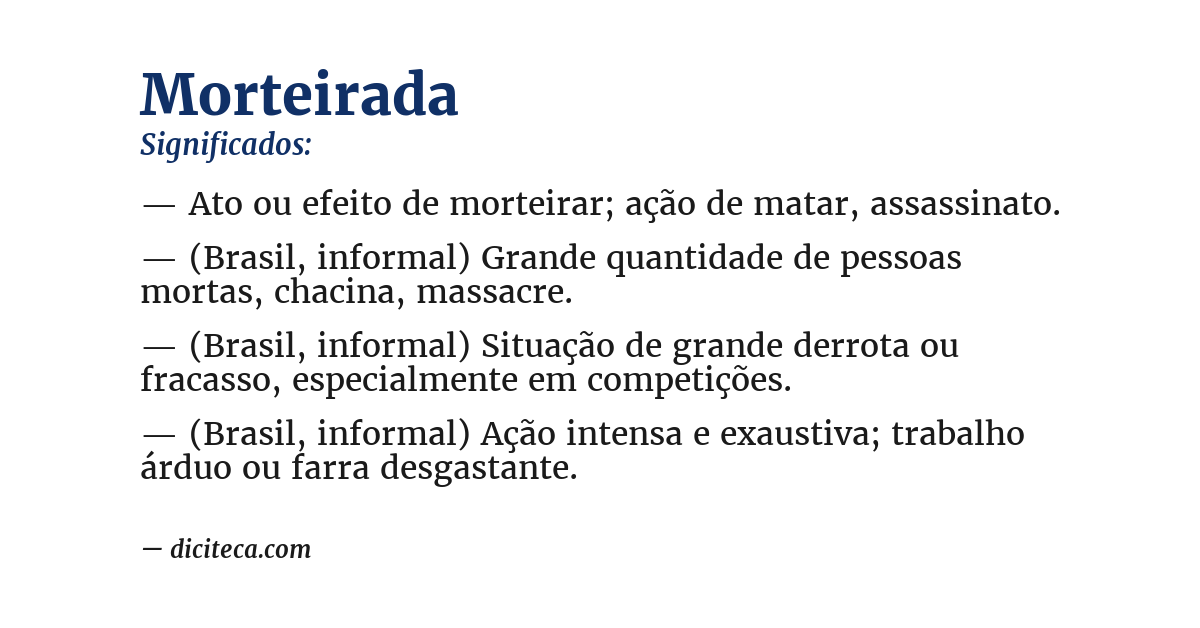 Significado de morteirada