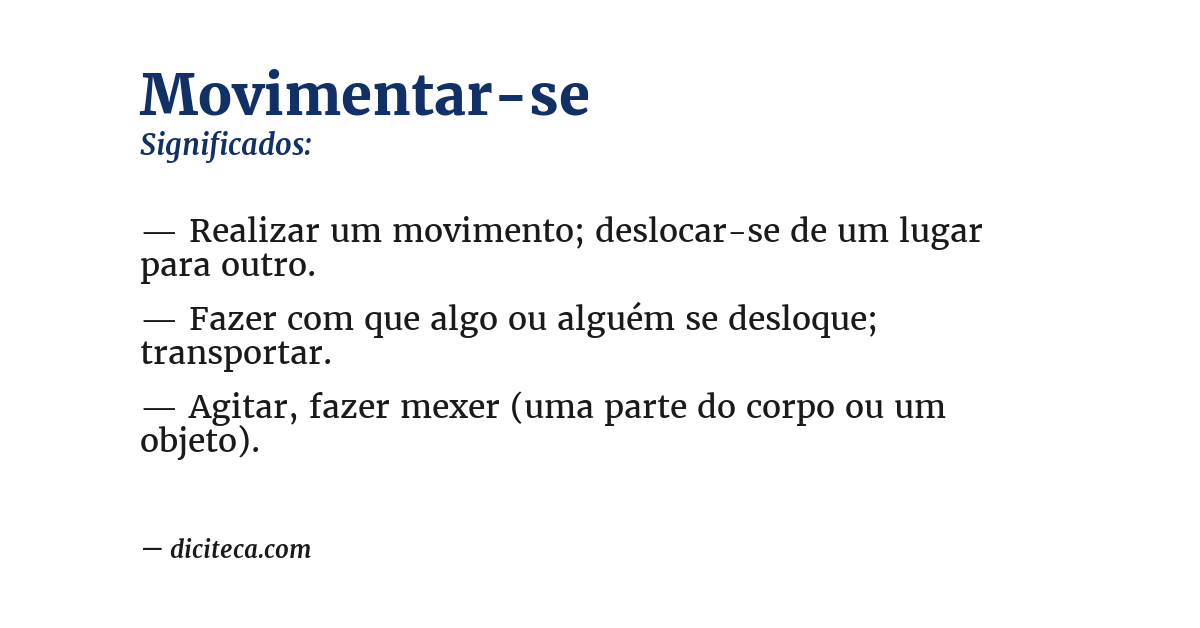 Significado de movimentar-se