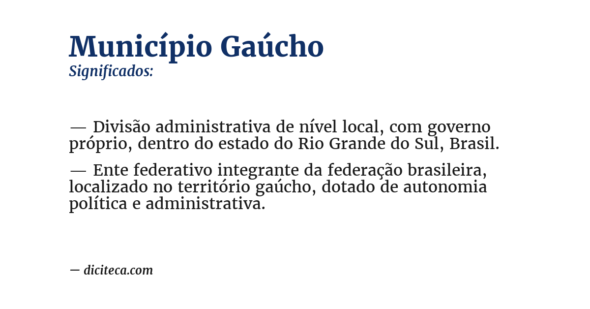 Significado de município gaúcho
