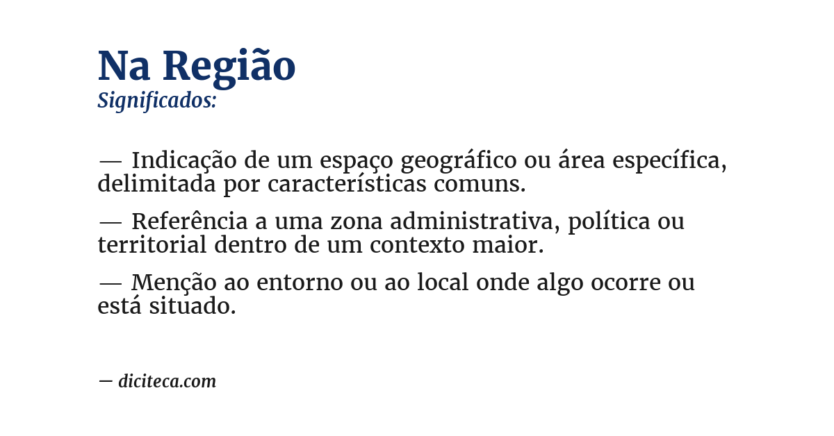 Significado de na região