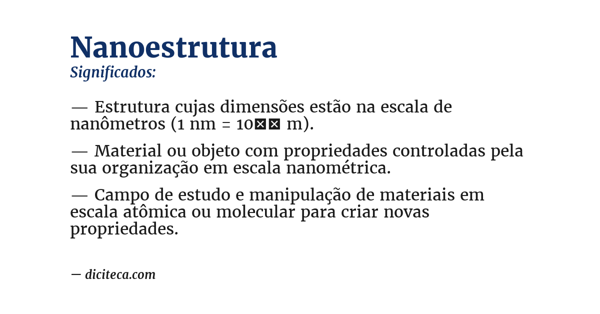 Significado de nanoestrutura
