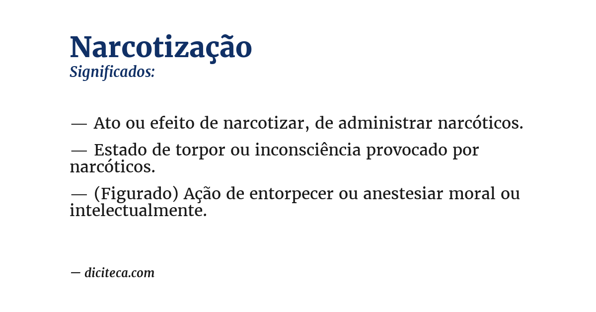 Significado de narcotização
