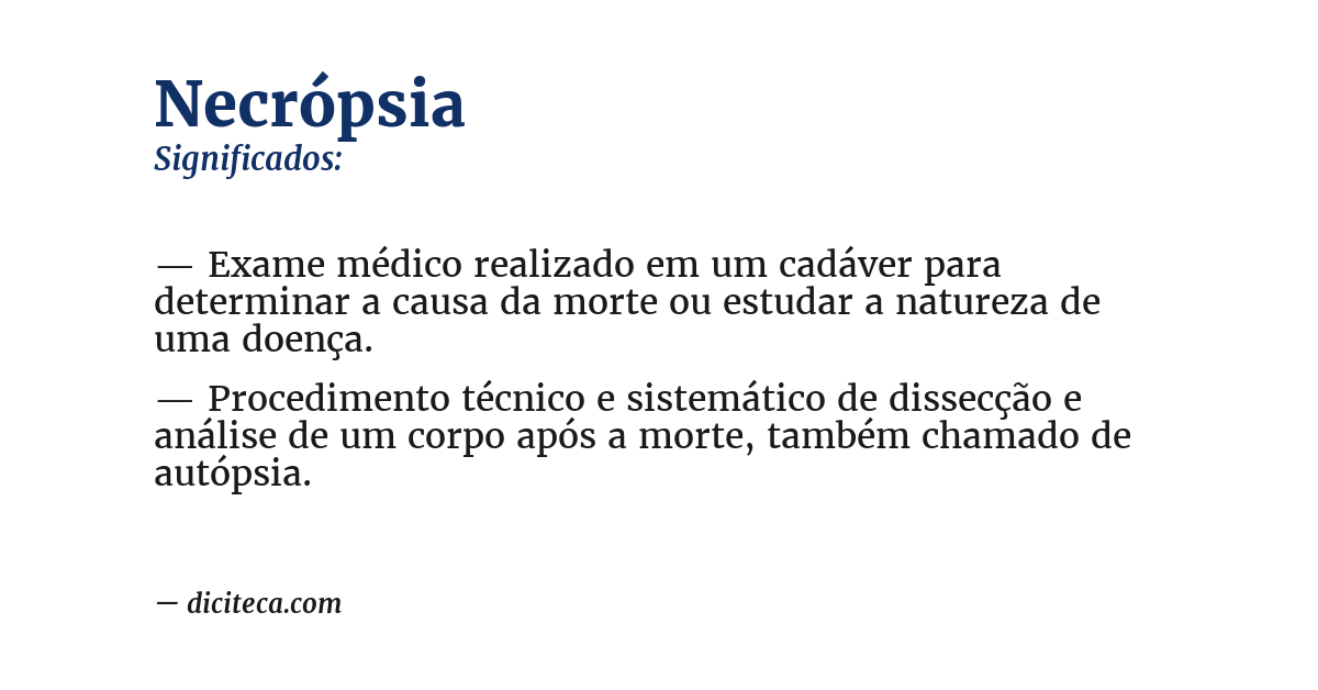 Significado de necrópsia