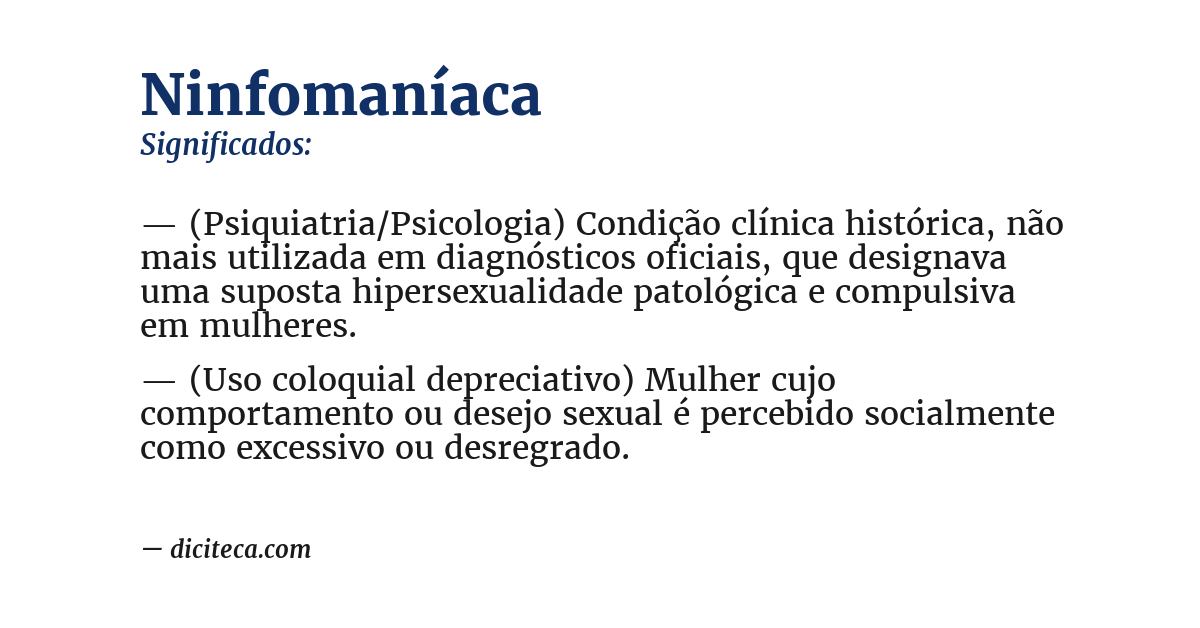 Significado de ninfomaníaca