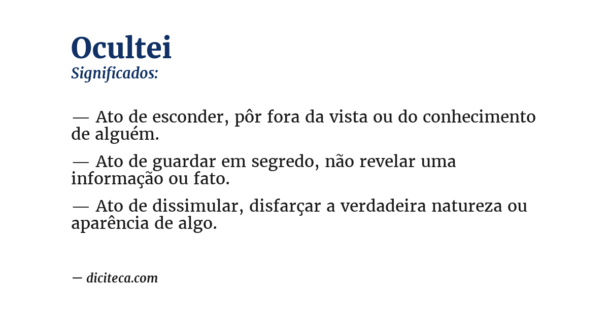 Significado de ocultei