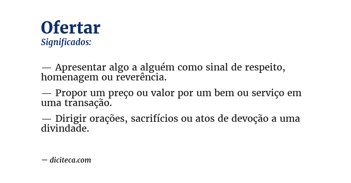 Significado de ofertar