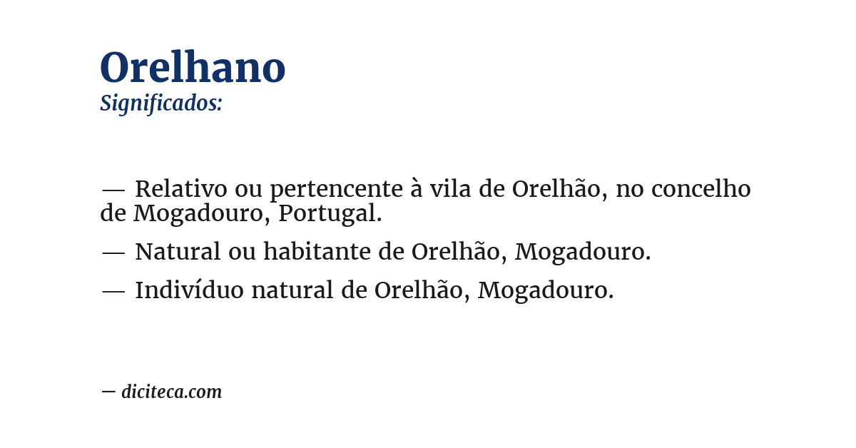 Significado de orelhano