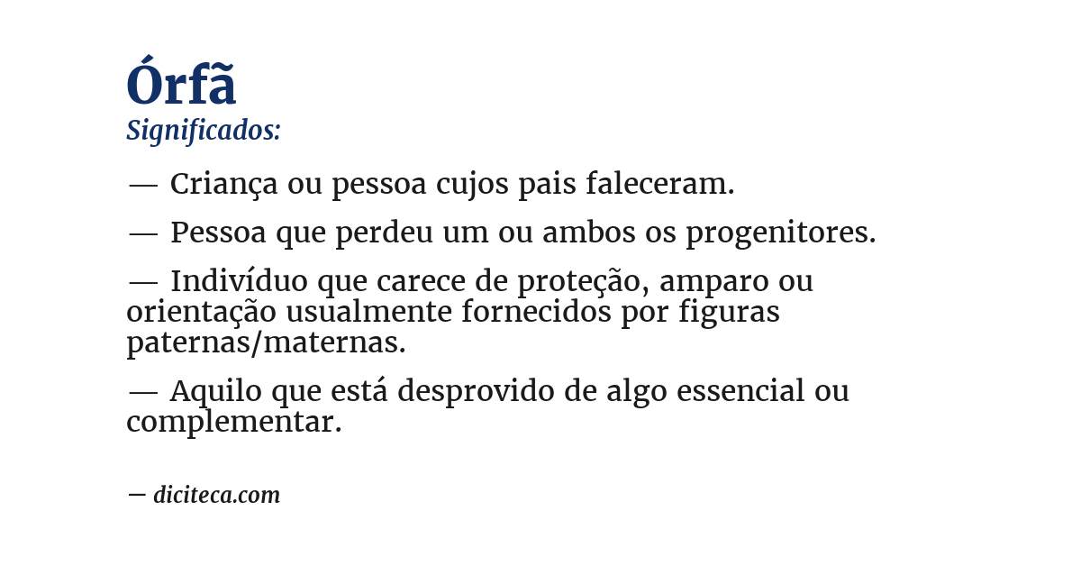 Significado de órfã