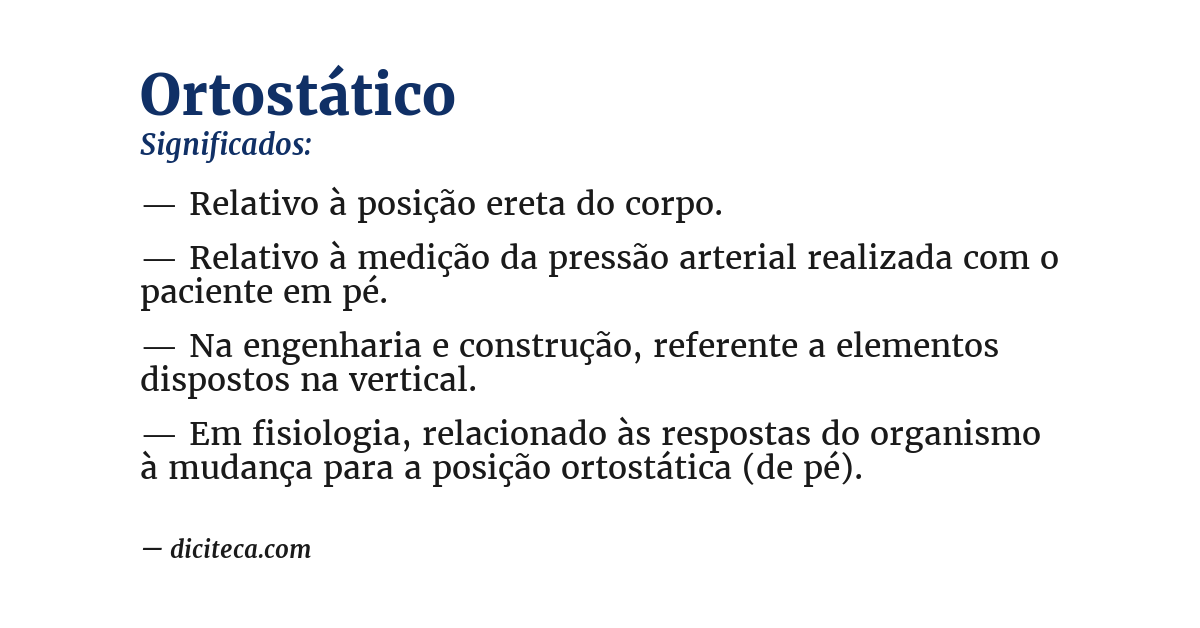 Significado de ortostático
