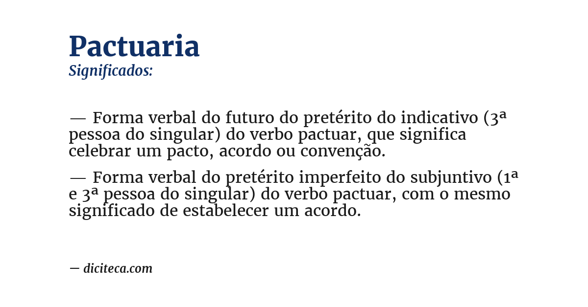 Significado de pactuaria