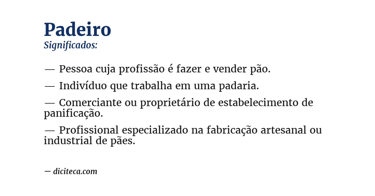 Significado de padeiro