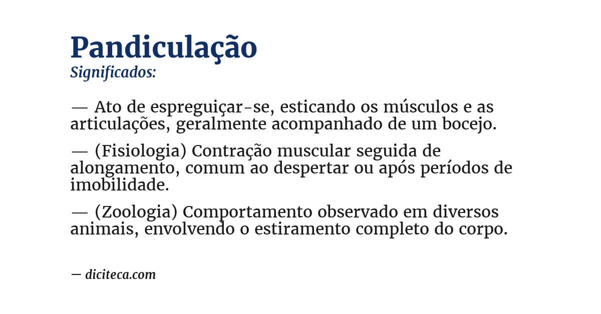 Significado de pandiculação