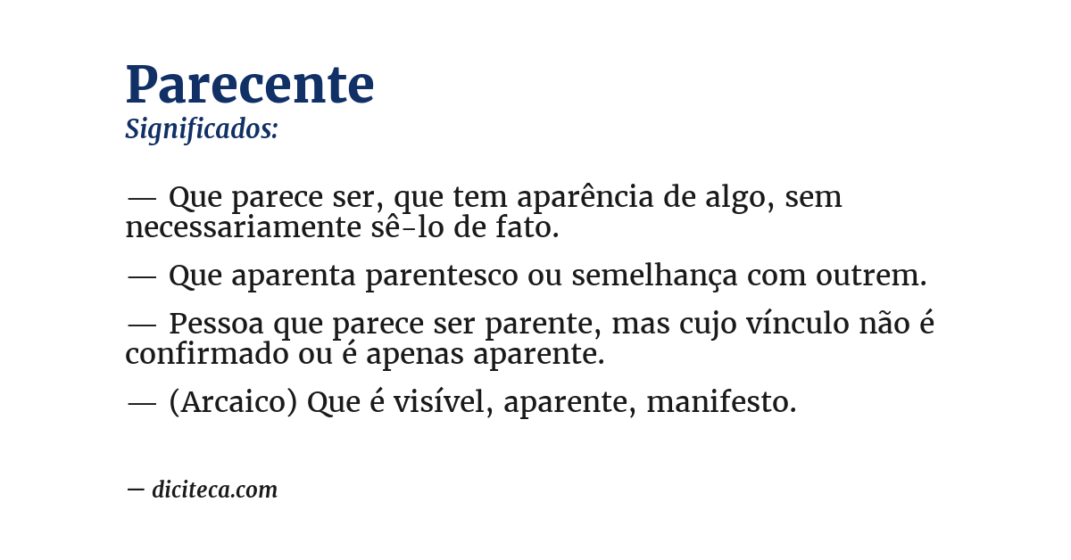 Significado de parecente