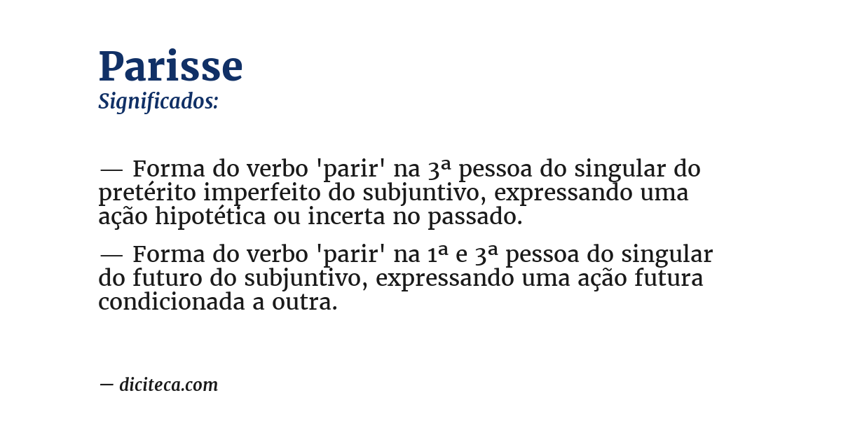 Significado de parisse