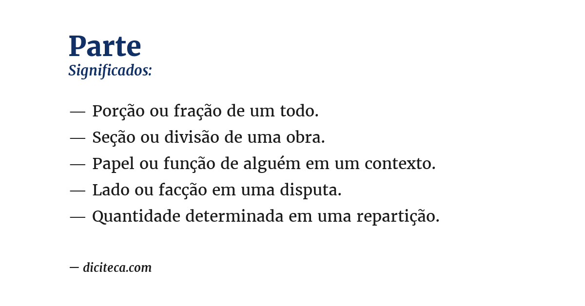 Significado de parte
