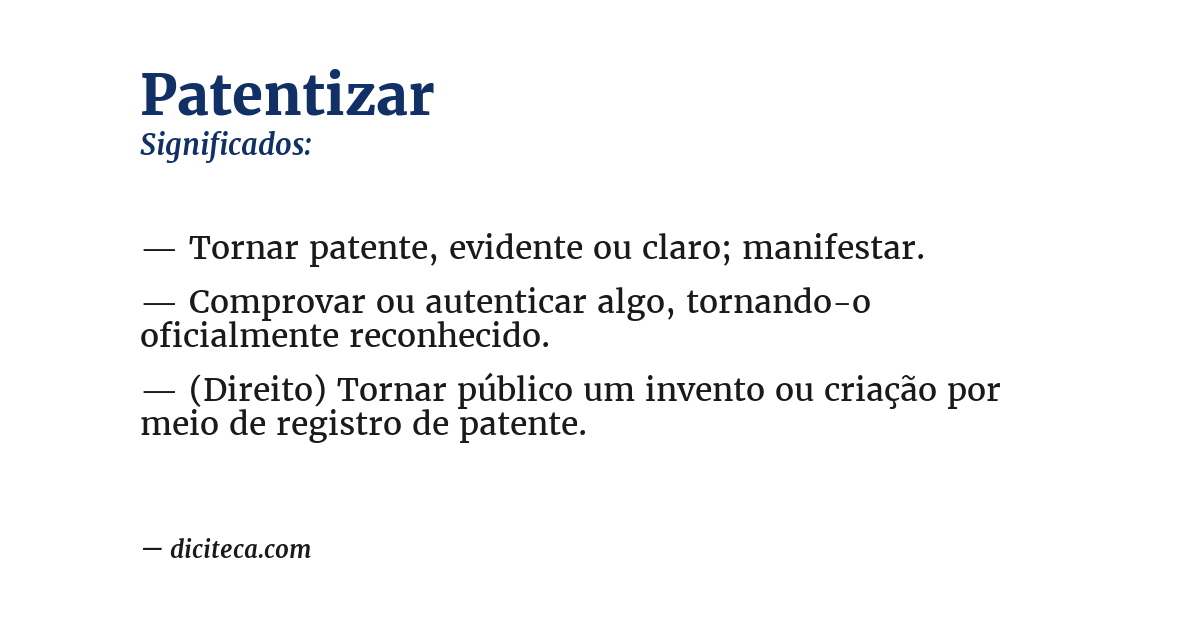 Significado de patentizar