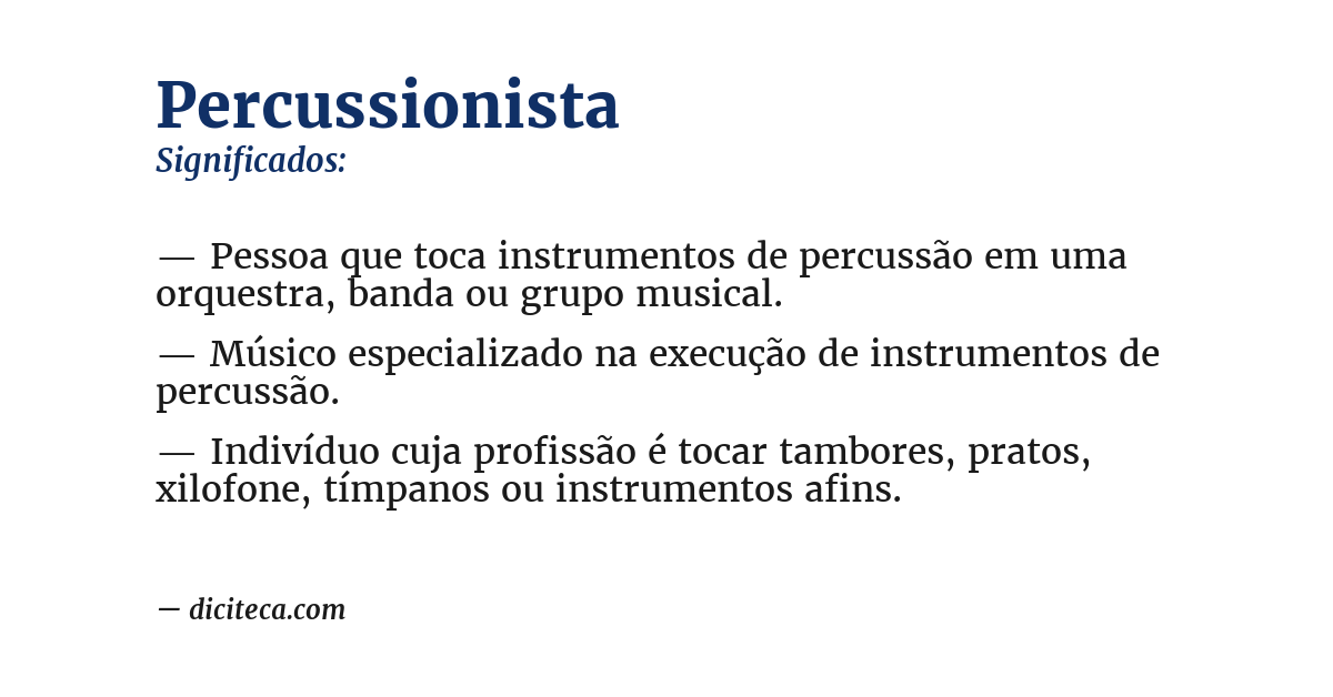 Significado de percussionista