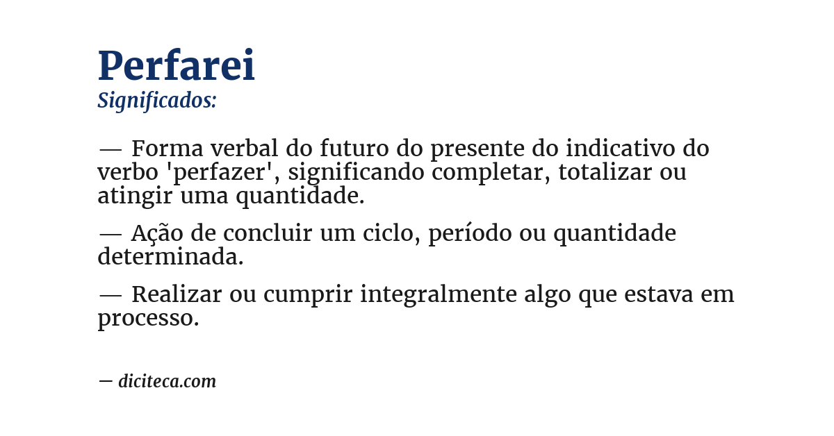 Significado de perfarei