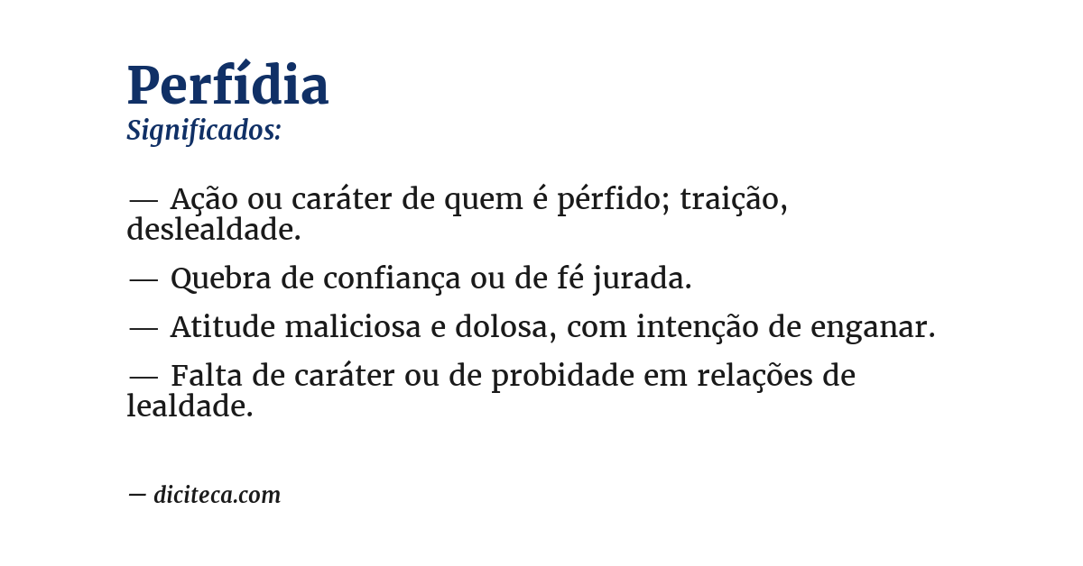 Significado de perfídia