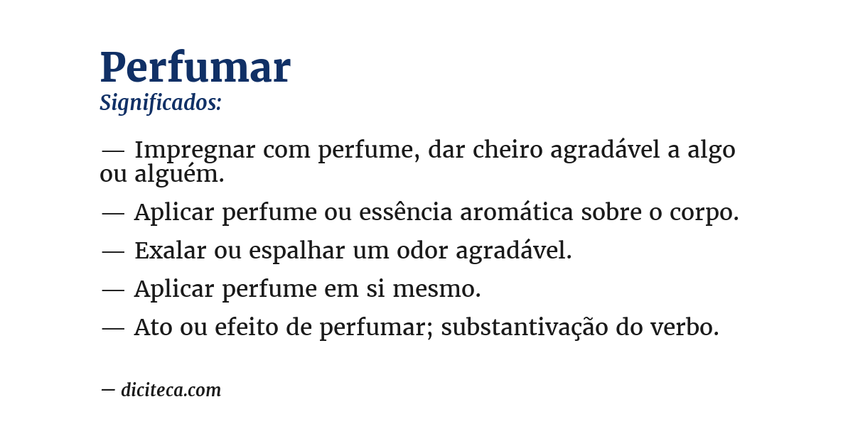 Significado de perfumar