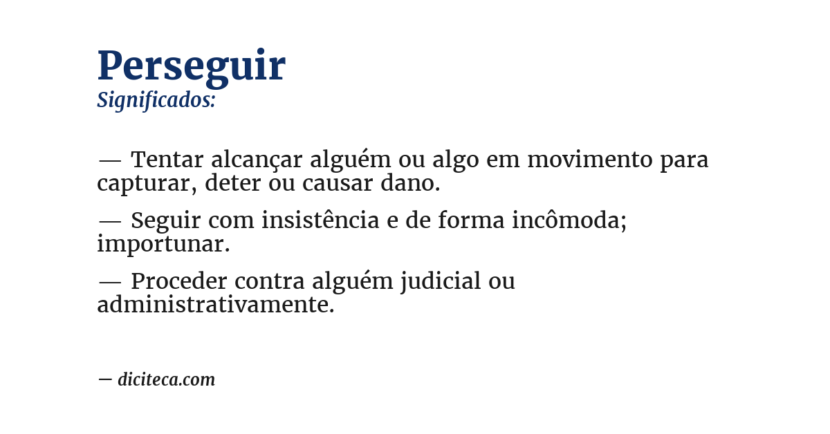 Significado de perseguir
