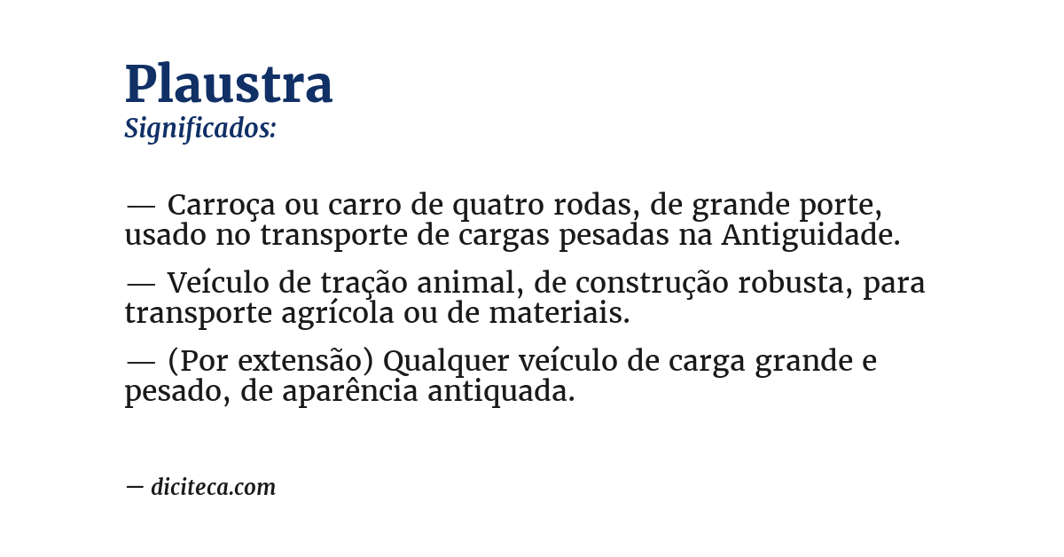 Significado de plaustra