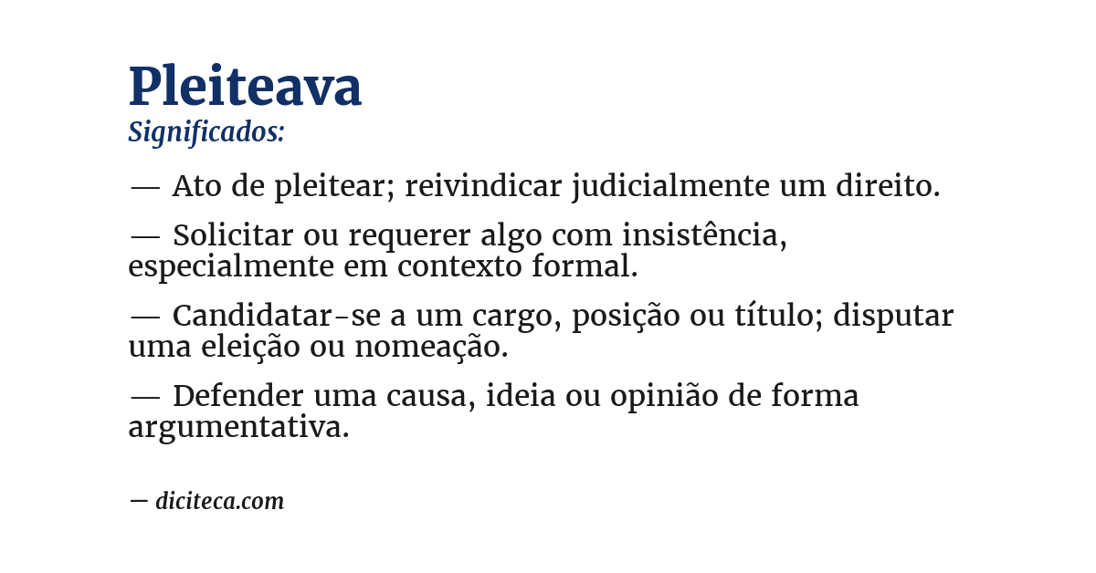 Significado de pleiteava