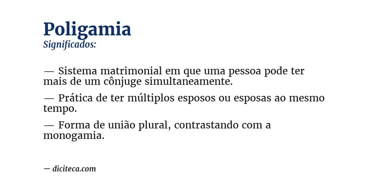 Significado de poligamia