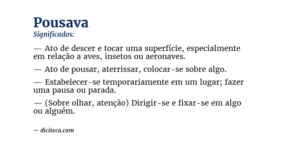 Significado de pousava