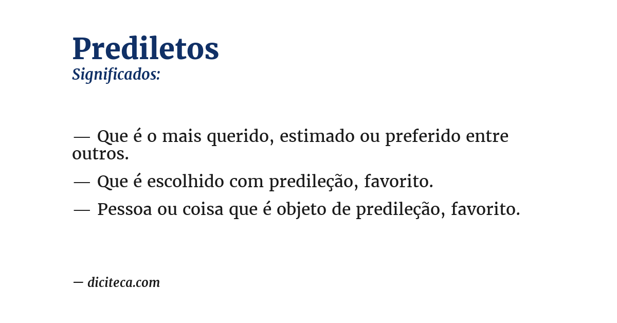 Significado de prediletos
