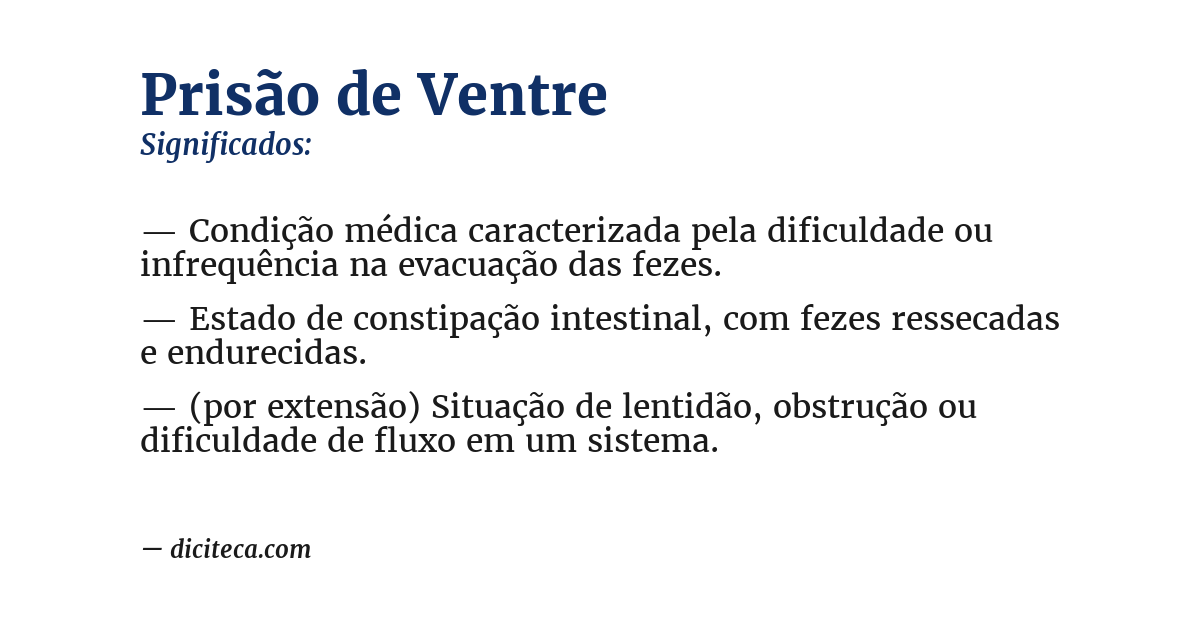 Significado de prisão de ventre