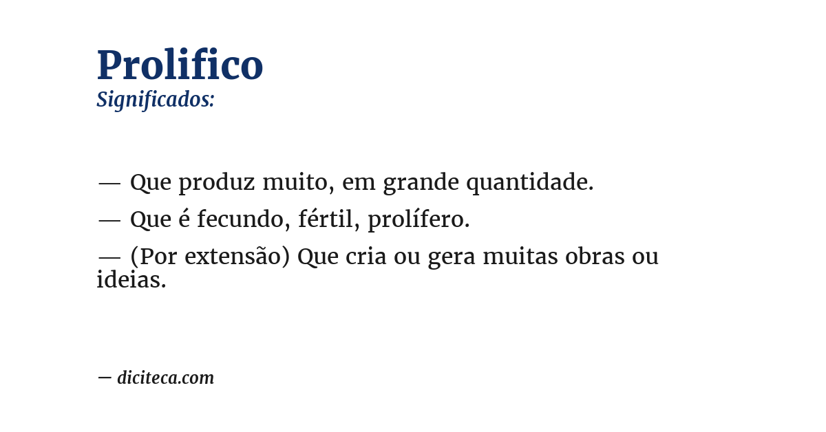 Significado de prolifico