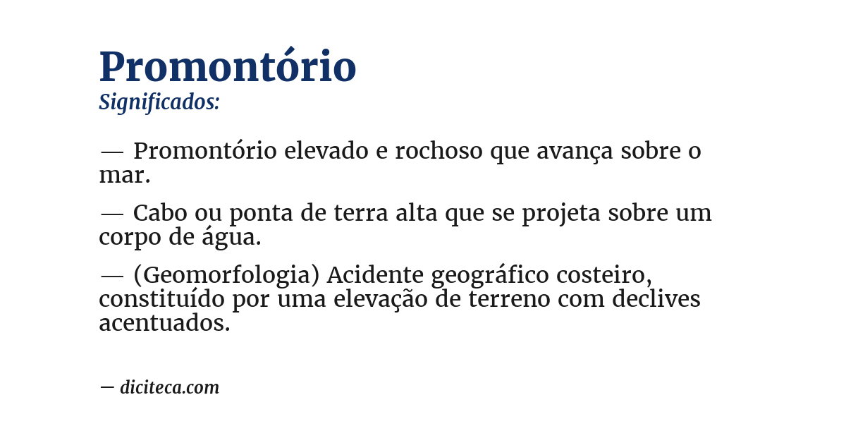 Significado de promontório