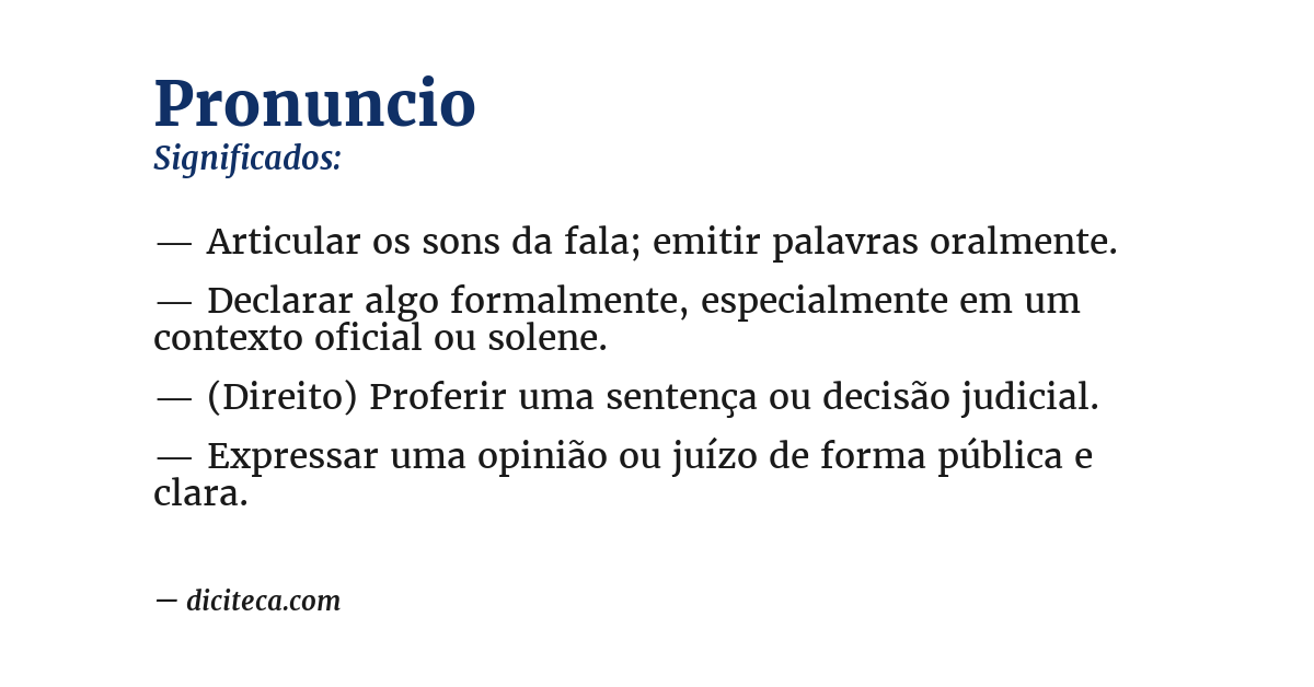 Significado de pronuncio