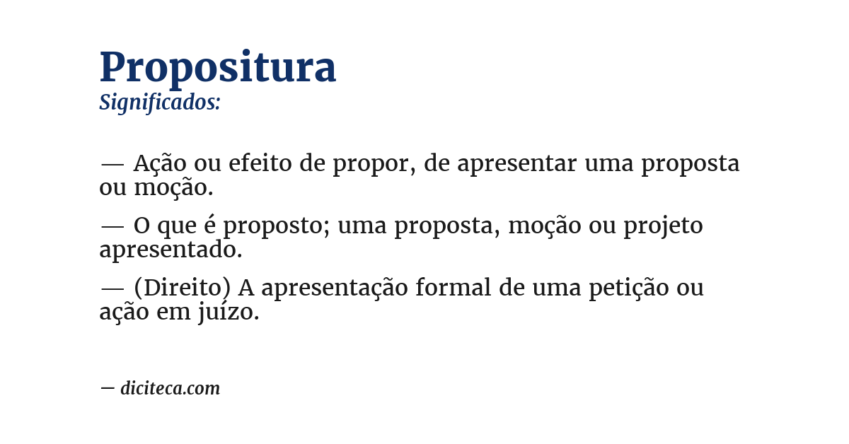 Significado de propositura