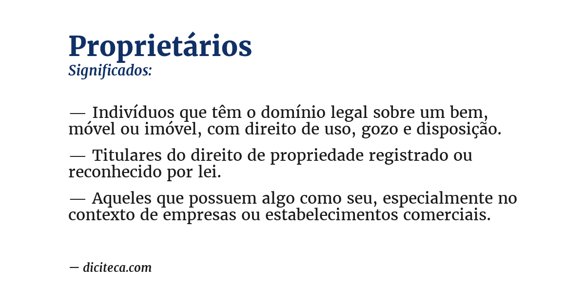 Significado de proprietários