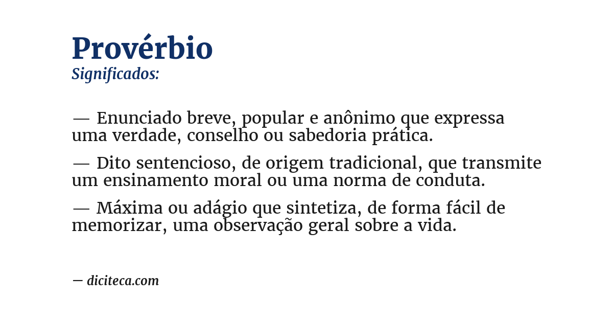 Significado de provérbio