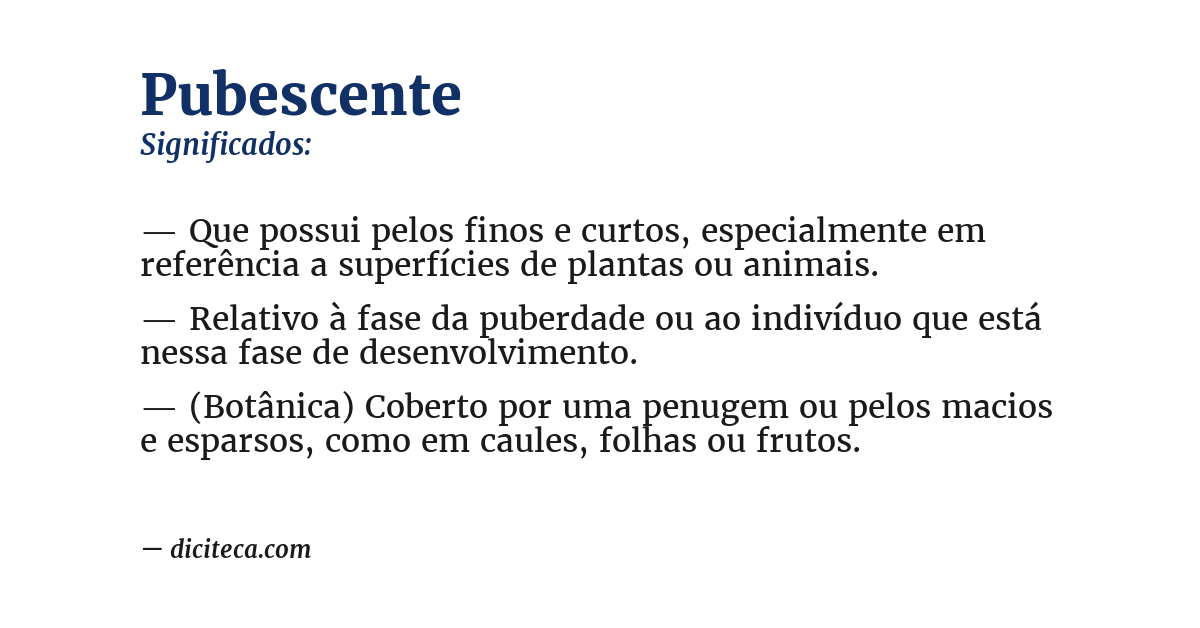Significado de pubescente