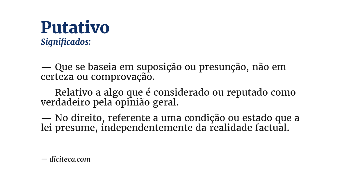 Significado de putativo