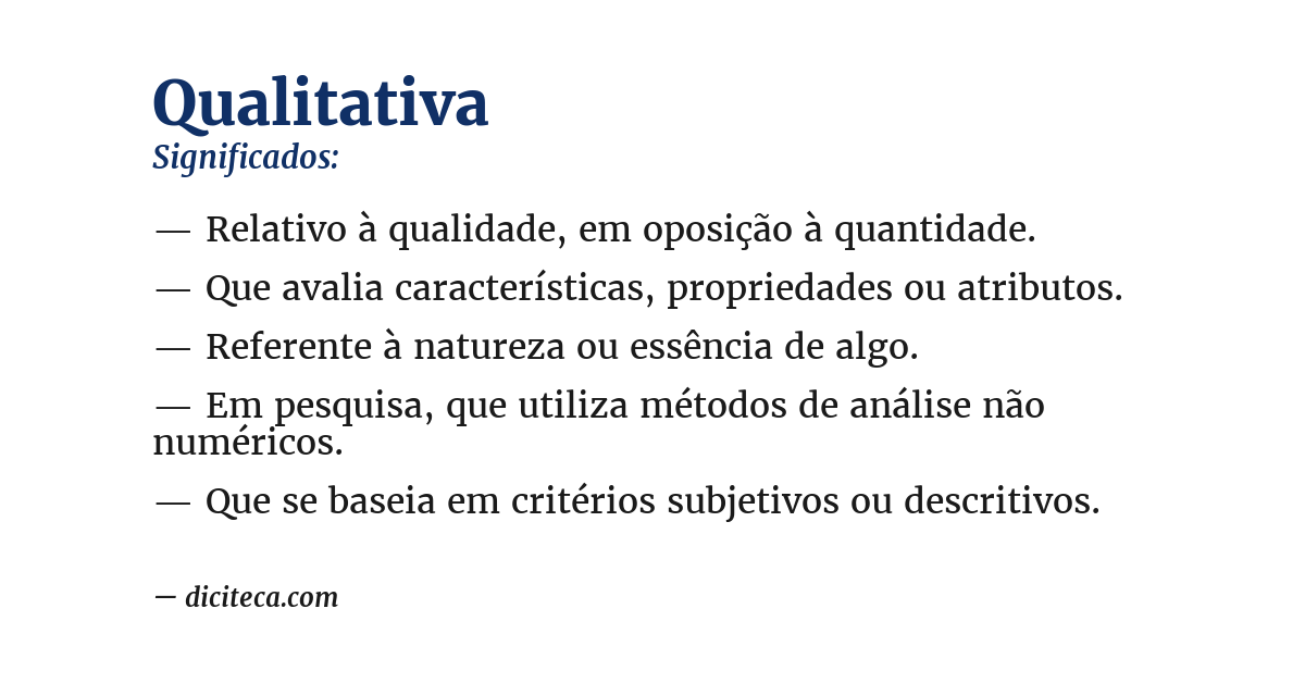 Significado de qualitativa