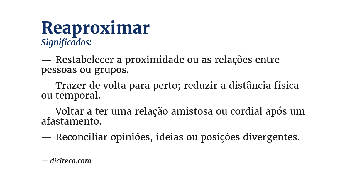 Significado de reaproximar