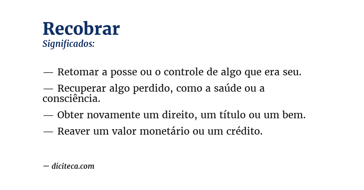 Significado de recobrar