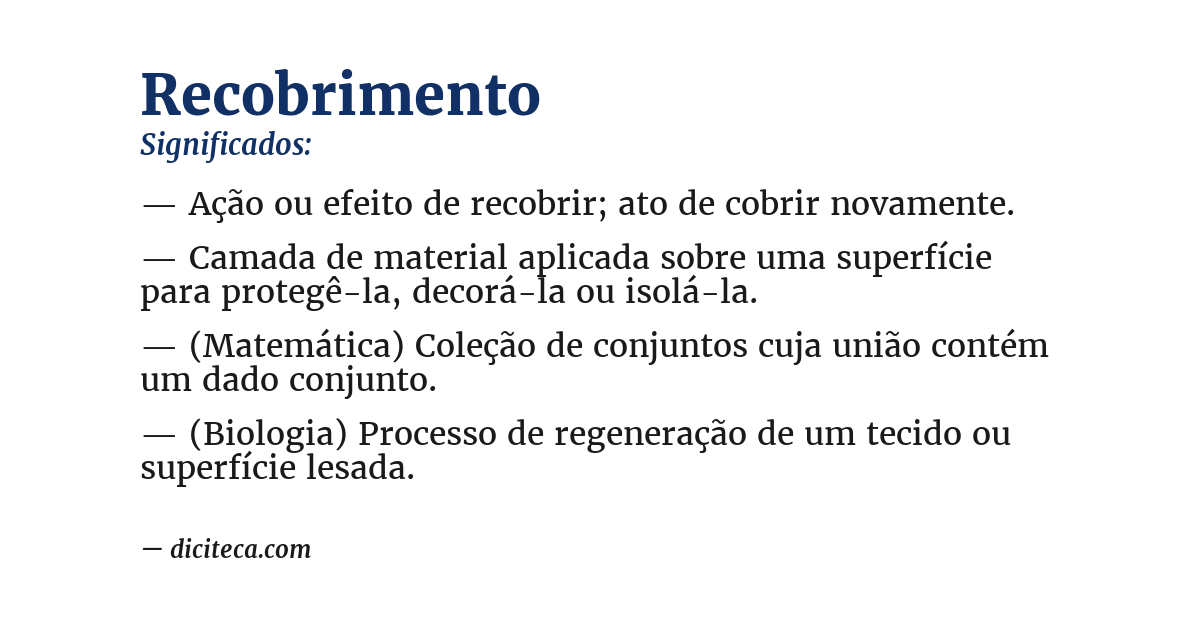Significado de recobrimento