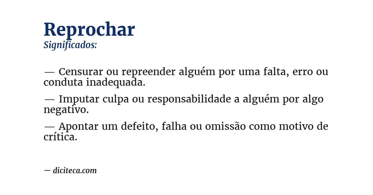 Significado de reprochar