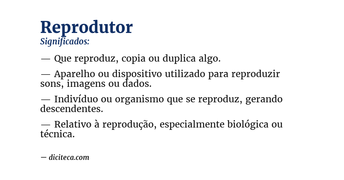 Significado de reprodutor