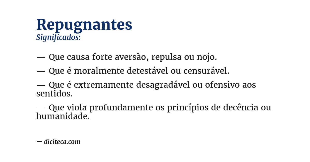 Significado de repugnantes