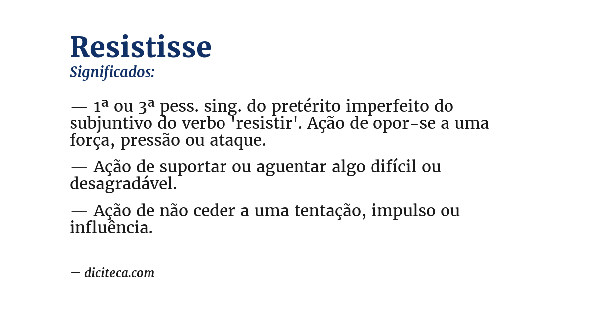 Significado de resistisse