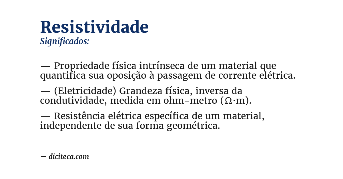 Significado de resistividade