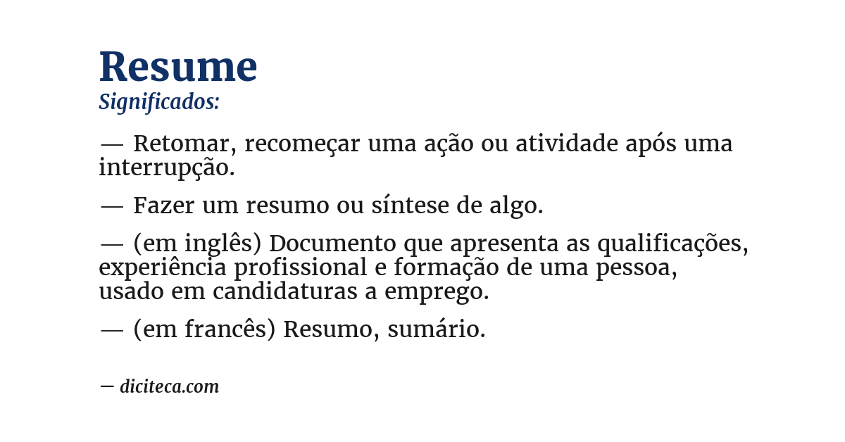 Significado de resume